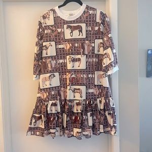 Brown and white Hermes Dress Mini